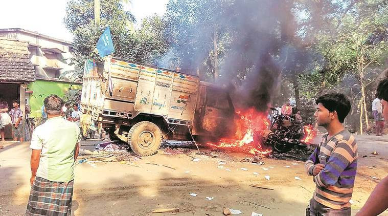 Trinamool's 'attack' on CPM march in Bhangar