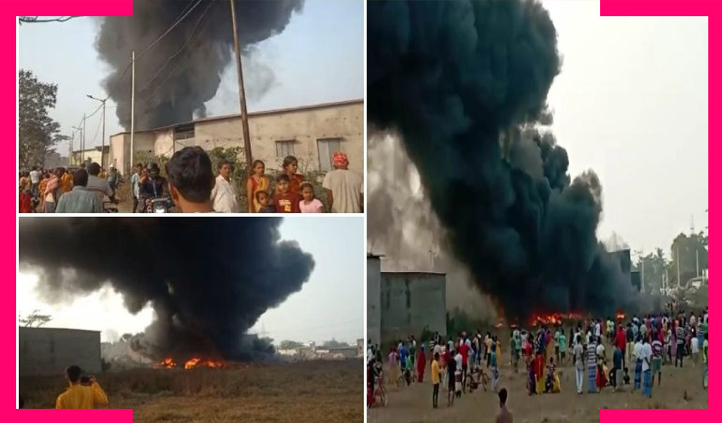 Devastating fire in plastic warehouse in Anandpur