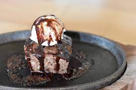 Brownies with ice cream