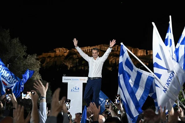 Prime Minister Kyriakos Mitsotakis on the election campaign