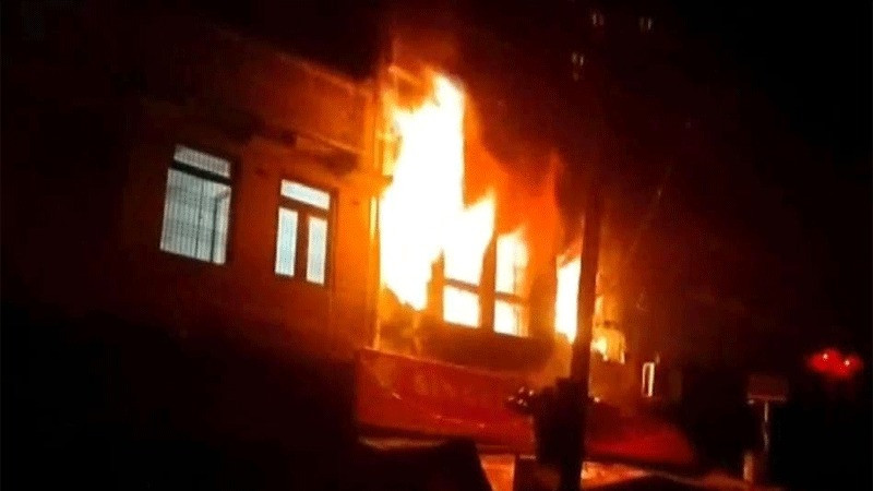 House destroyed by gas cylinder fire