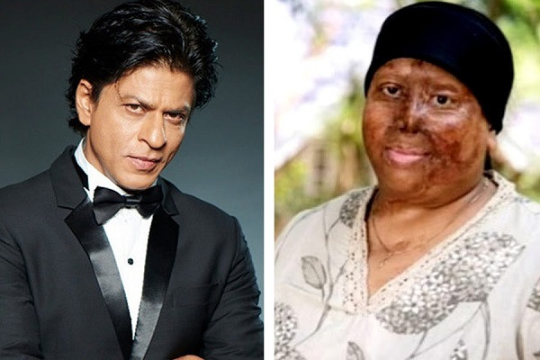 The acid-stricken young woman knocked on Shahrukh's door