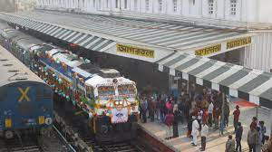 First trial run on Agartala - Akhaura railway line with Gankar