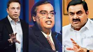 Elon Musk , Goutam Adani, Mukesh Ambani (File Picture)