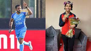 India's flag bearer Harmanpreet-Lovlina at the opening of the Asian Games