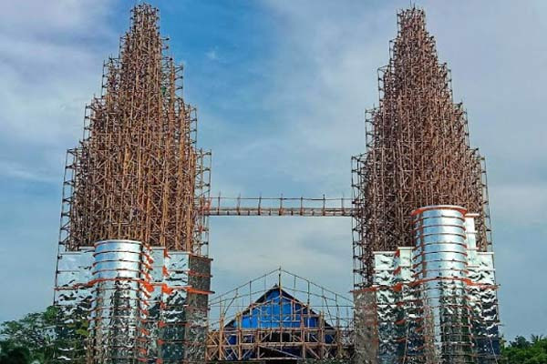 Durga Puja Theam Twin Towers at Kalyani (Collected)