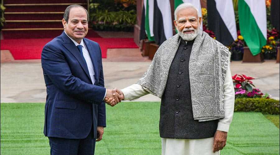 Abdel Fattah El-Sisi amid -  Narendra Modi