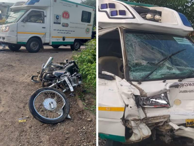 Two youths died in a head-on collision between an ambulance and a bike