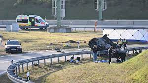 In Germany, seven people were killed when a van full of passengers overturned