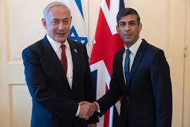 UK PM Rishi Sunak And Israeli Prime Minister Benjamin Netanyahu