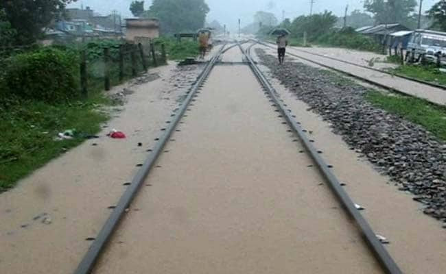 Railway under water in Bangladesh due to continuous rain