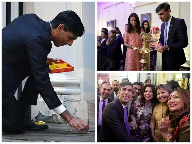 Diwali celebrated by Rishi Sunak with his Wife (Collected)