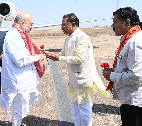 Chief Minister Sai welcomed Union Home Minister Amit Shah