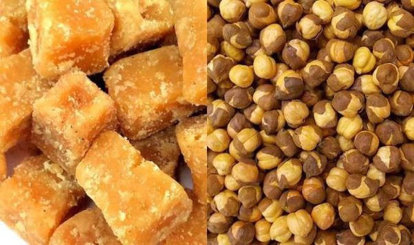 Chickpeas and jaggery