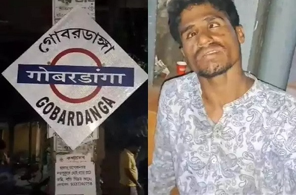 'Lankakand' Gobardanga station! Young man sleeps happily on the railway line