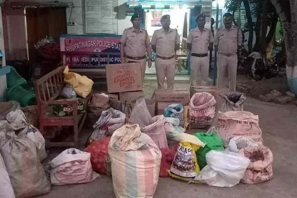 A large quantity of illegal baji and bomb-making spices were recovered