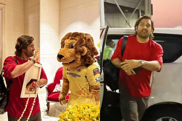 CSK manager bowed by touching Dhoni's feet on reaching Chennai!