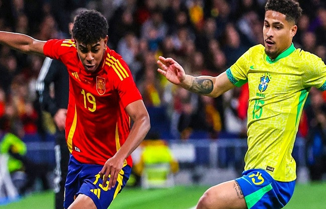 The thrilling match between Brazil and Spain ended in a draw