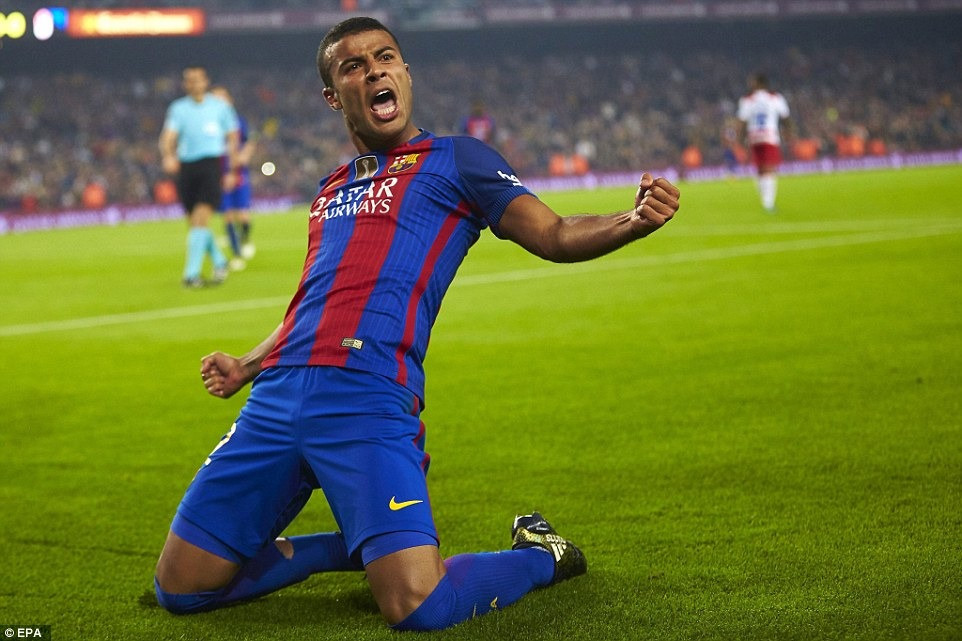 Rafinha celebrates after the goal