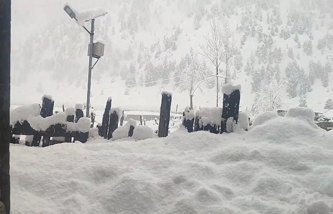 New snowfall in Kashmir's Gurez valley, people's lives disrupted