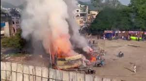 A terrible fire broke out in Bijwara, Andhra Pradesh