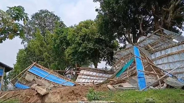 Houses destroyed, electricity service interrupted in various parts of Tripura due to storm