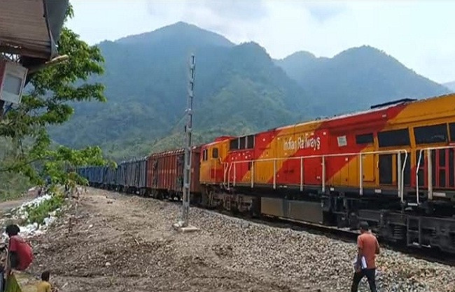 Goods train movement started on Lamding-Badarpur Pahar line