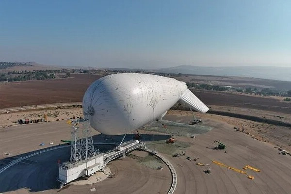 An Israeli missile and drone detection balloon