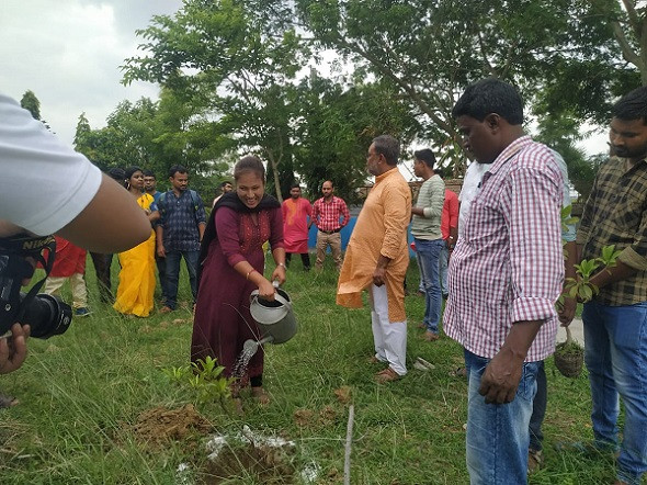 Plantation of trees at Kazi Nazrul Islam Teachers Training College