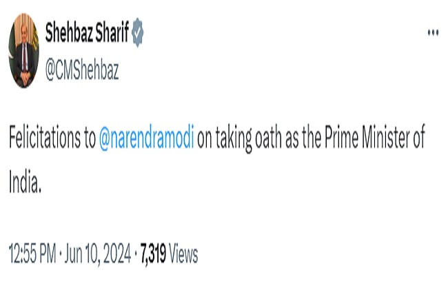 Pakistan's Shehbaz Sharif Congratulates PM Modi For 3rd Term