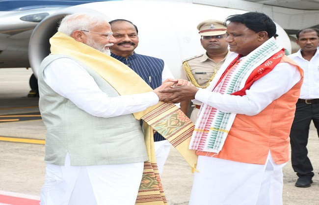 Modi arrived in Odisha for the swearing-in ceremony of Chief Minister Mohan Majhi