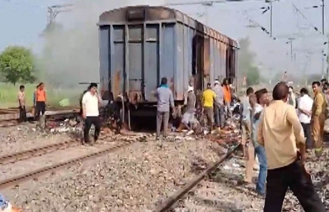 Fire in moving freight car in Sitapur, no casualties reported