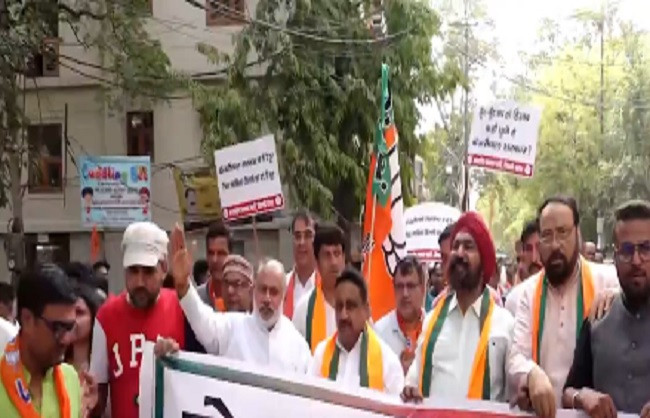 BJP protest in delhi
