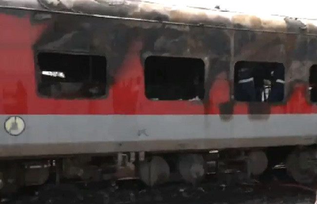 Fire in an empty train standing in Secunderabad