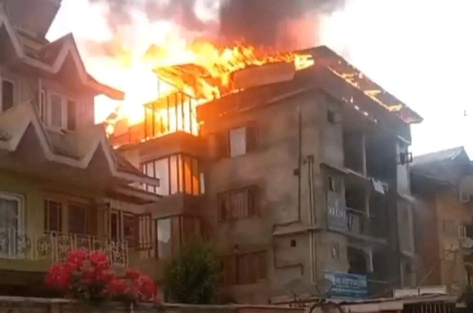 A fire broke out in a two-storied house in Rajbagh, Srinagar