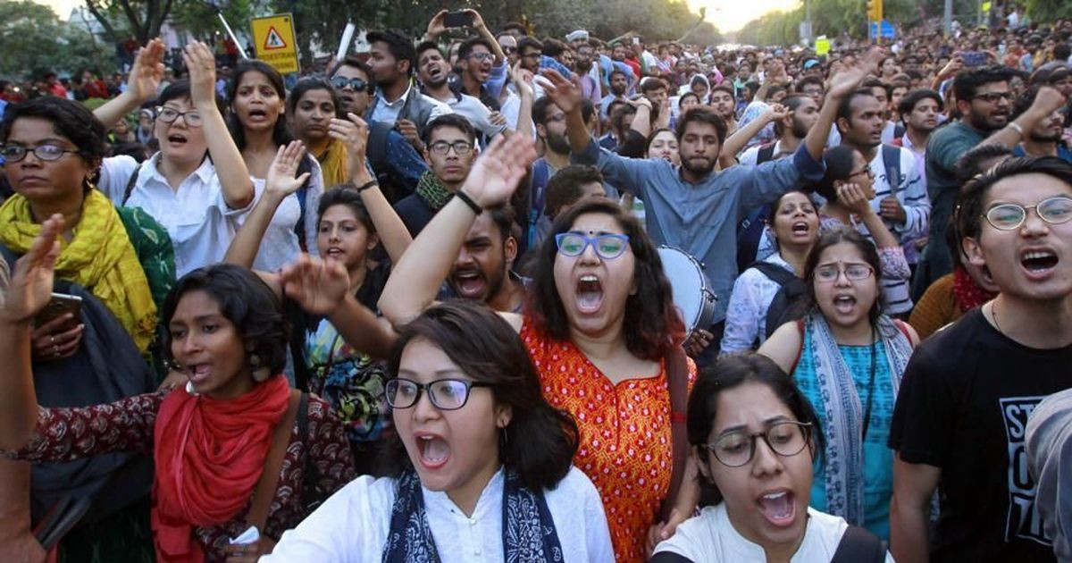 Students protest in Delhi