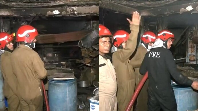 Fire at a fast food restaurant in Delhi's INA Market