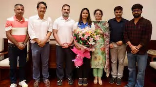 Rahul Gandhi and Manu Bhaker meet in Parliament