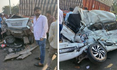 Two car collision in Rajkot