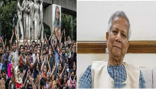 Mohammad Yunus and Newyork protest (symbolic picture)