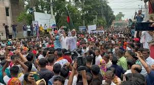 In Gopalganj, a huge rally against the attack on the houses and temples of Hindus