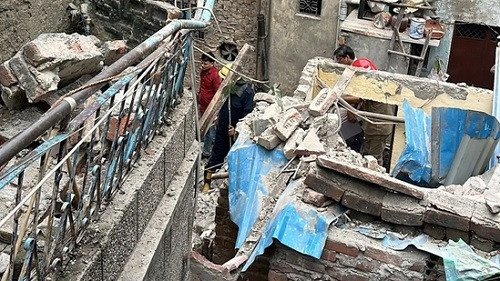 House collapse in Karol Bagh