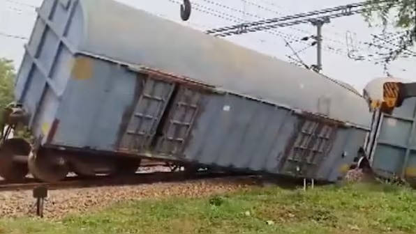 Derailed goods train in Uttar Pradesh's Mathura