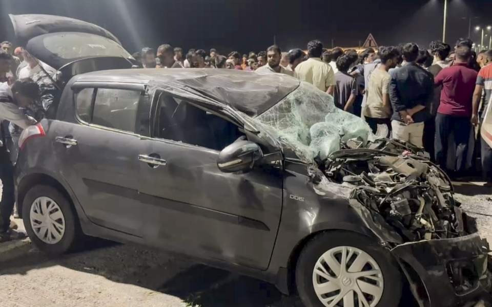 Accident on national highway in Dwarka