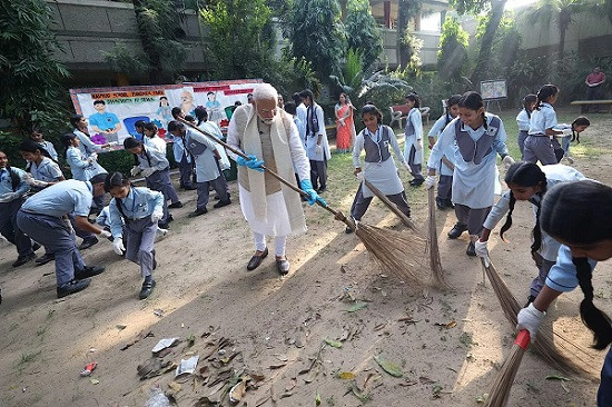 10 years of Swachhata Abhiyan, Prime Minister's cleanliness program with school students