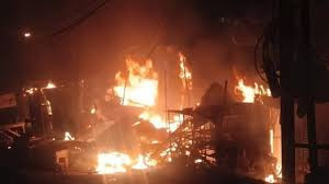 A fire broke out in a vegetable market in Uttarakhand's Khatima