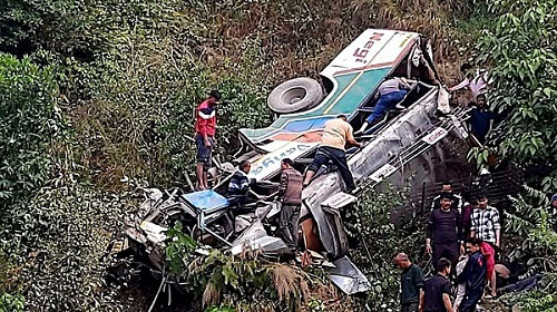 A passenger bus fell into ditch in Uttarakhand's Almora