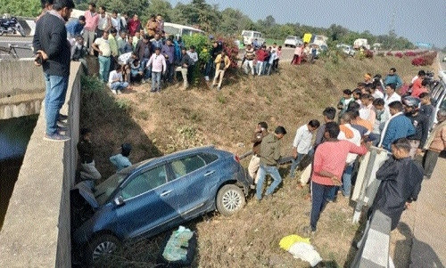 Car from culvert under construction at Tinsukia