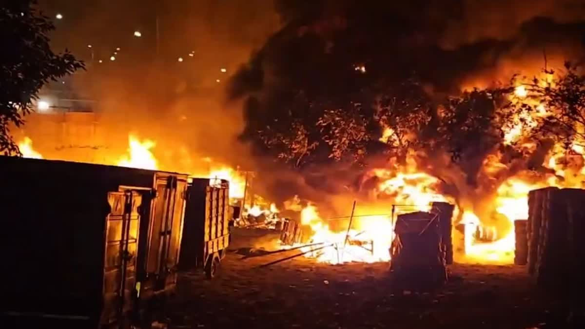 Slum fire in Delhi's Geeta Colony