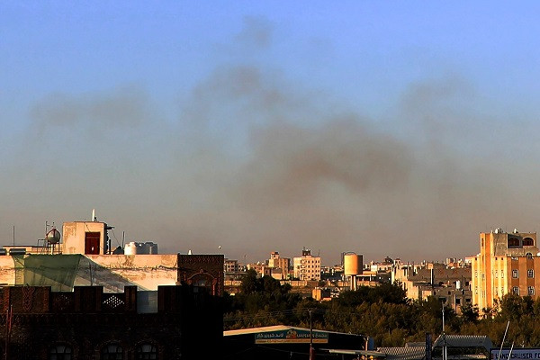 Smoke can be seen rising after an Israeli attack on Sana'a airport